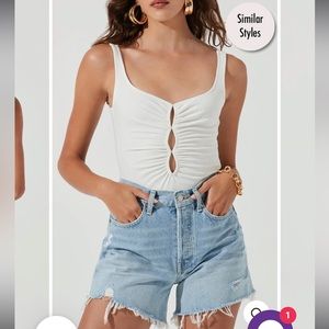 White cutout bodysuit